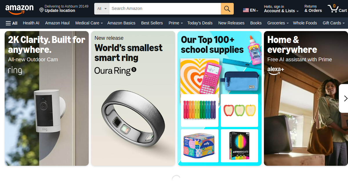 Amazon website overview