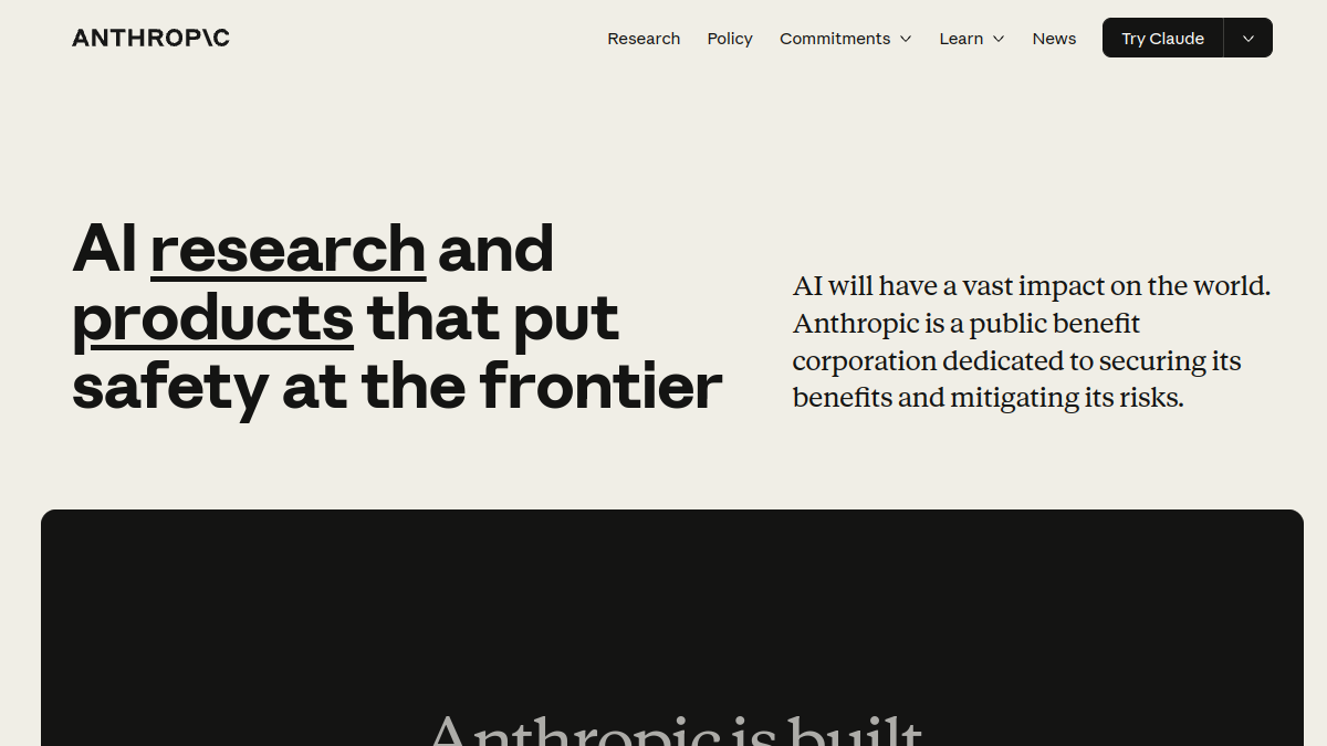 Anthropic website overview