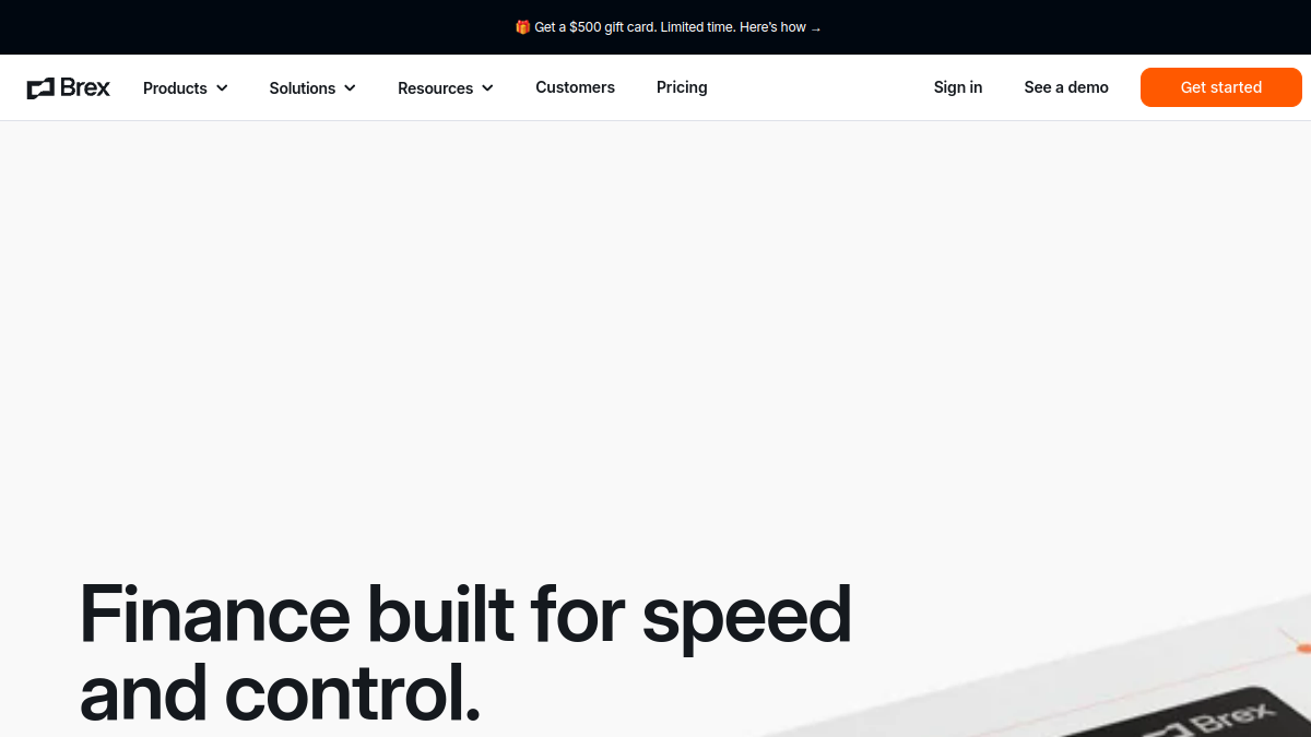 Brex website overview