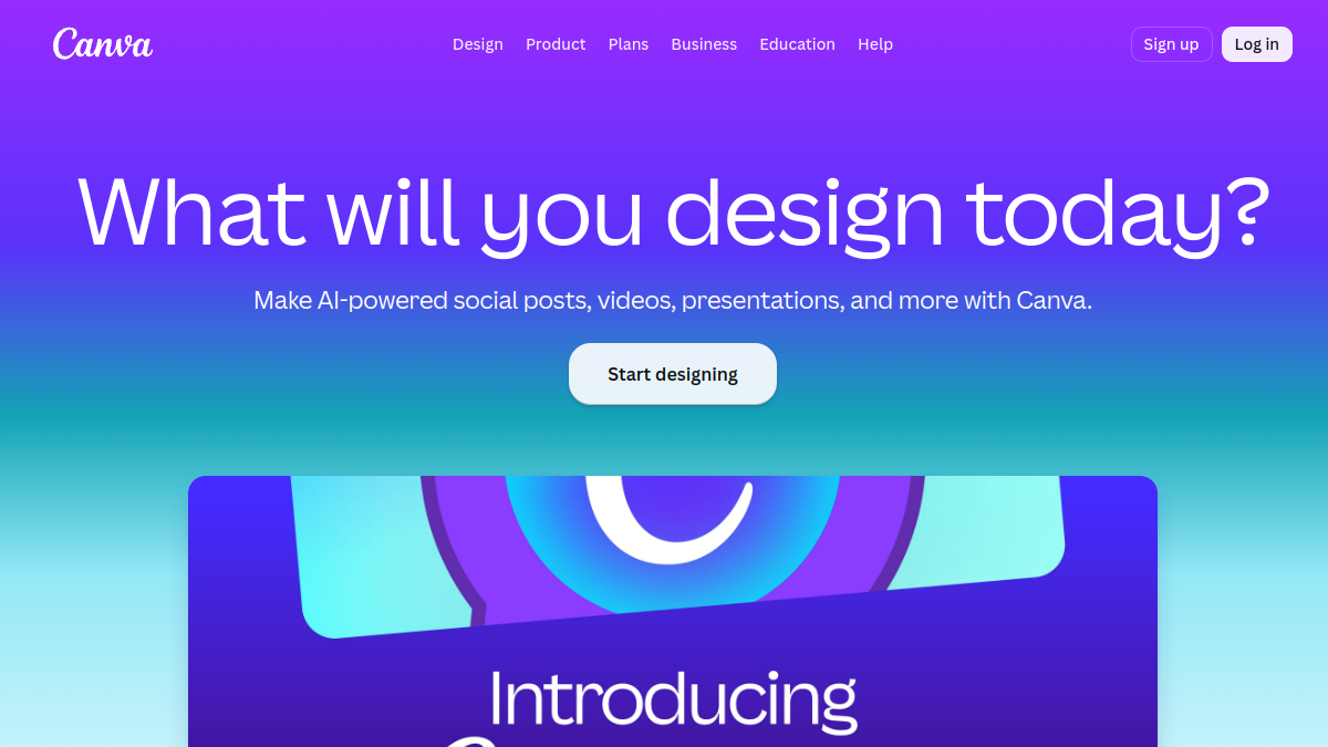 Canva website overview