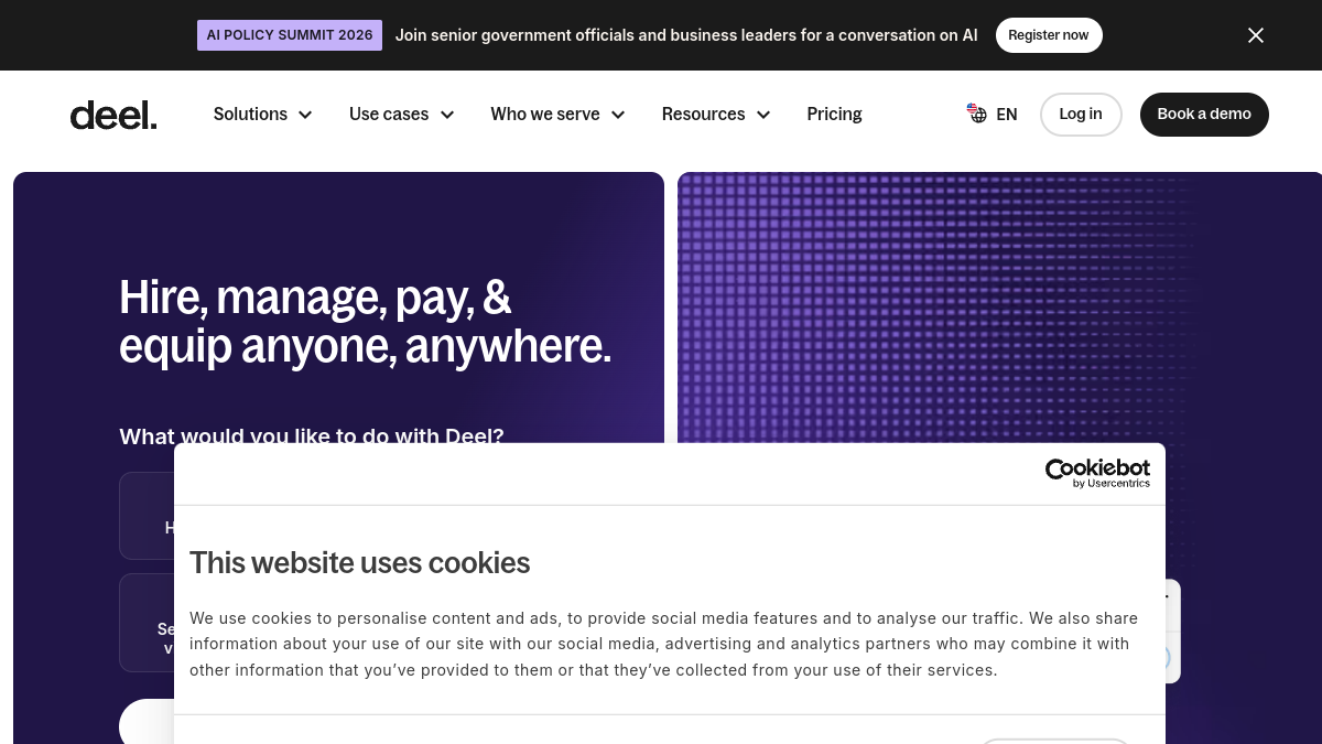Deel website overview