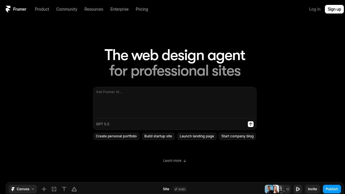 Framer website overview