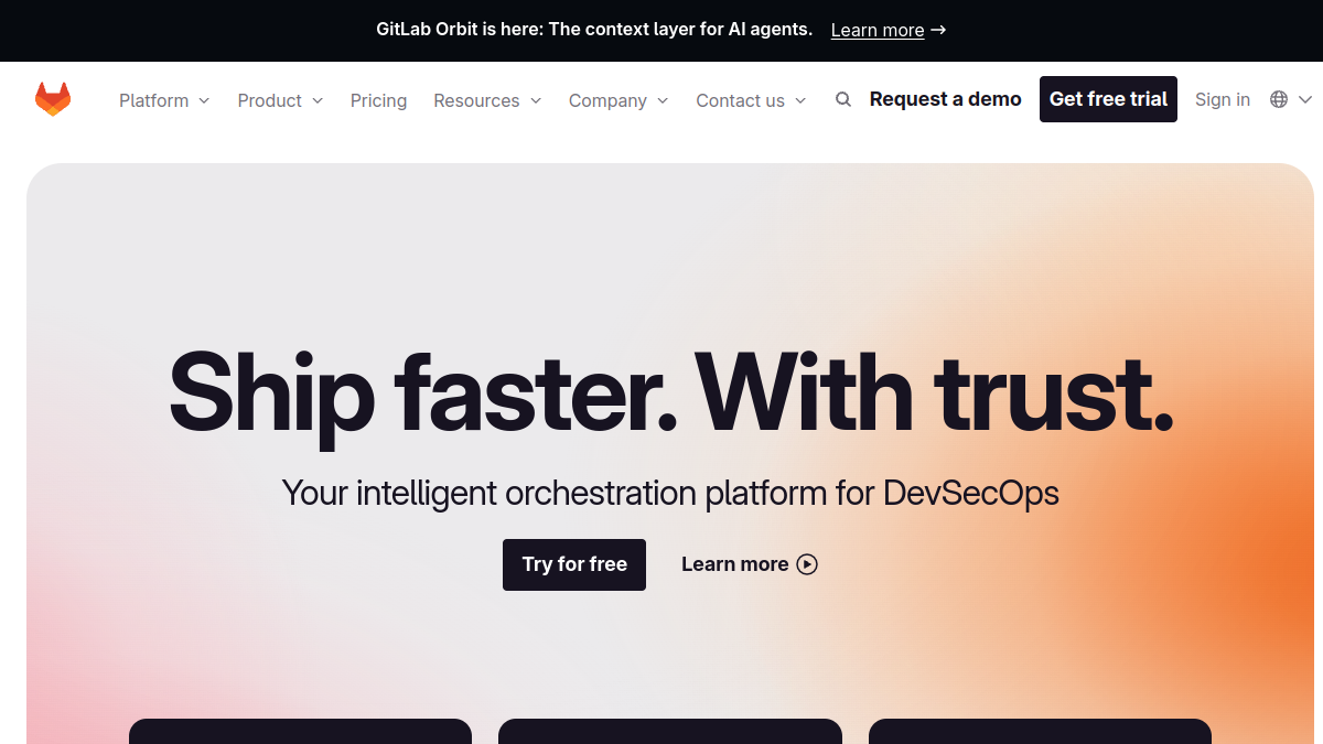 GitLab website overview