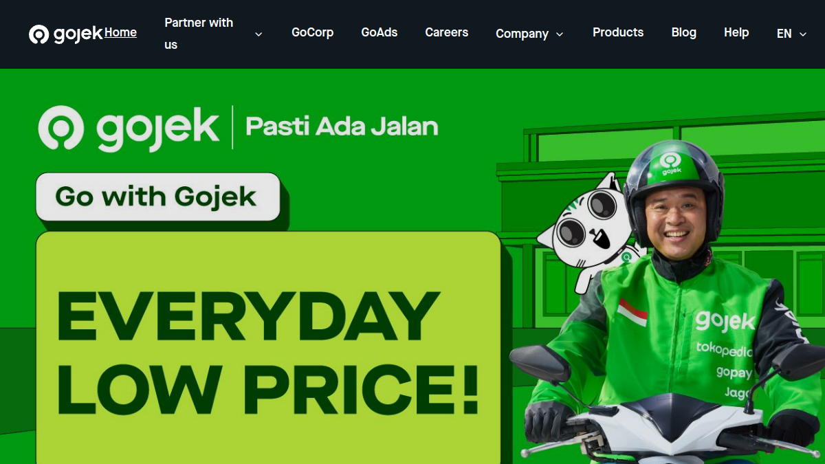 Gojek website overview