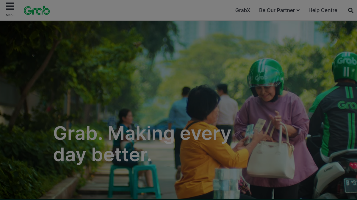 Grab website overview