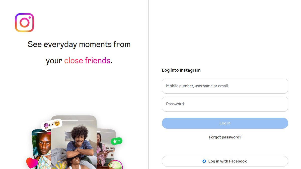 Instagram website overview