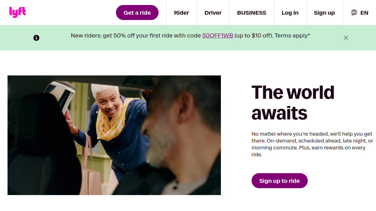 Lyft website overview