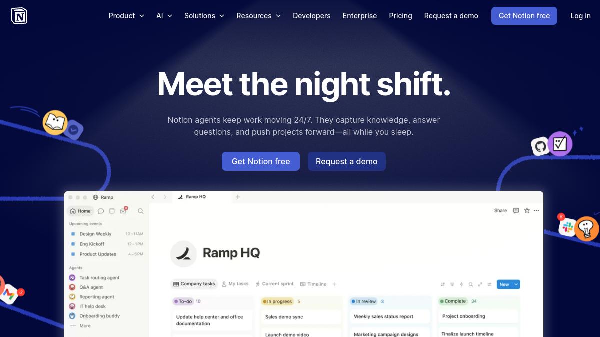 Notion website overview
