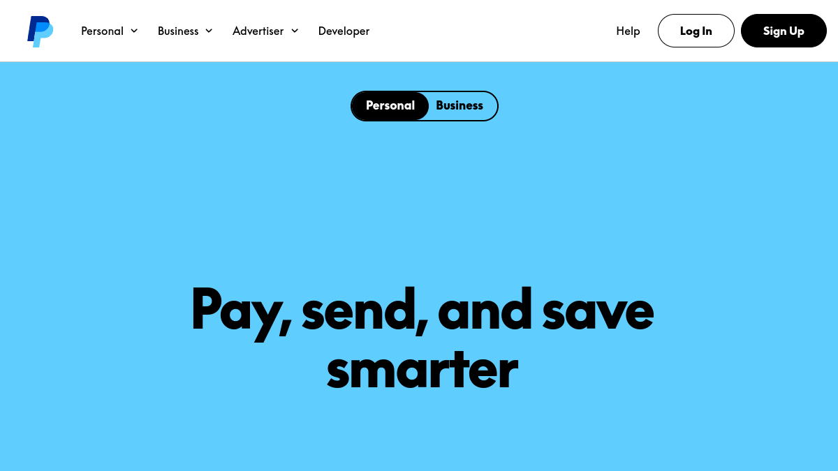 PayPal website overview