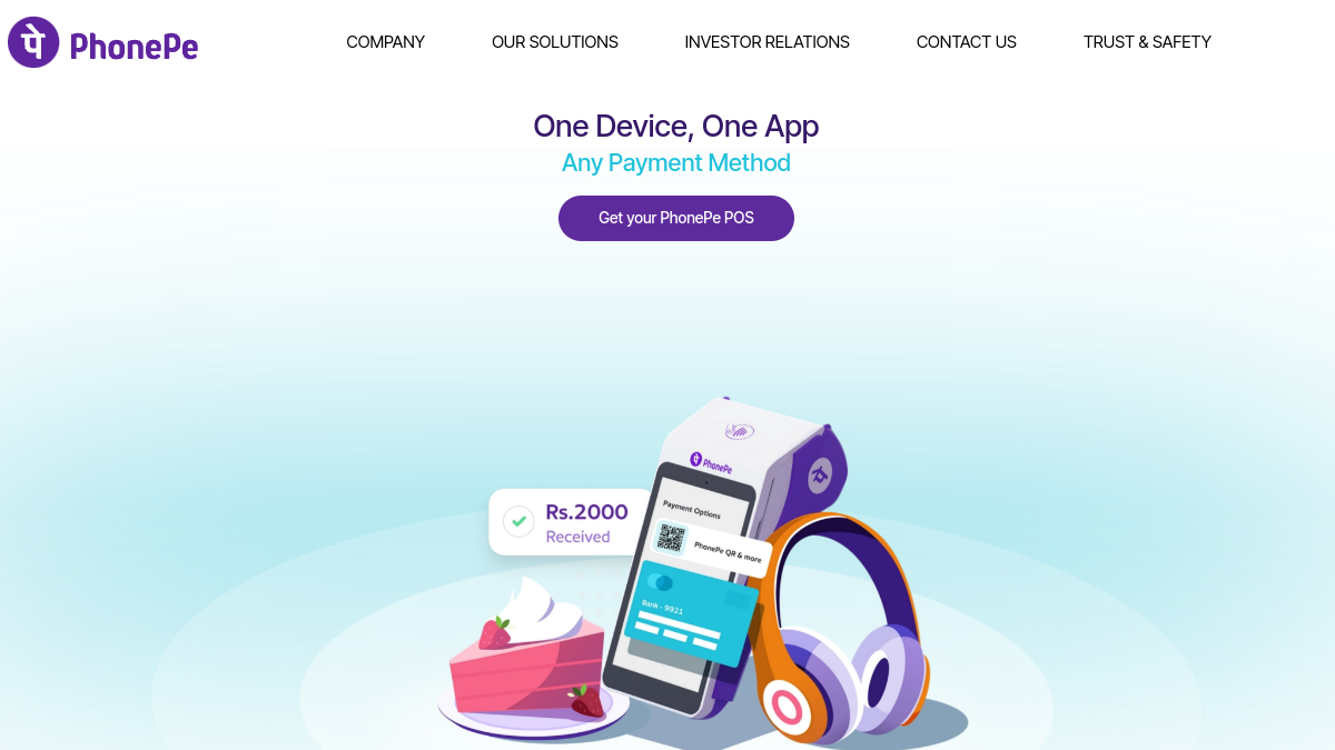 PhonePe website overview