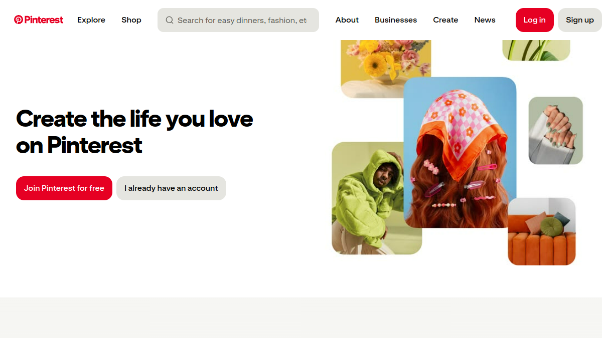 Pinterest website overview
