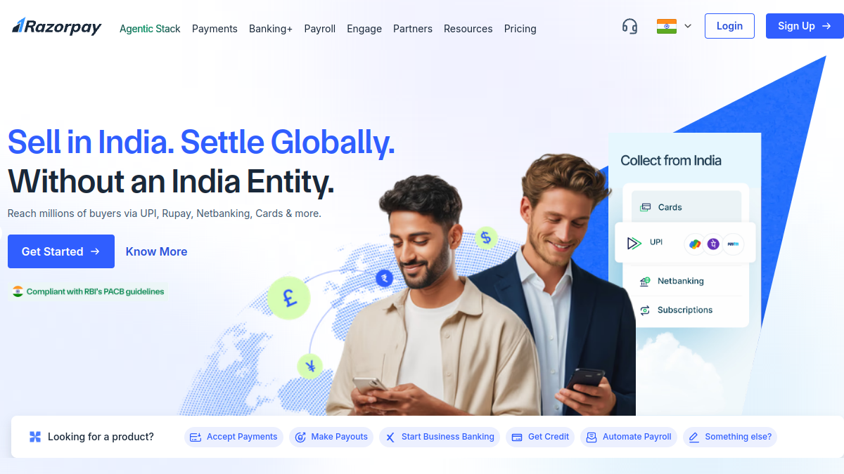 Razorpay website overview