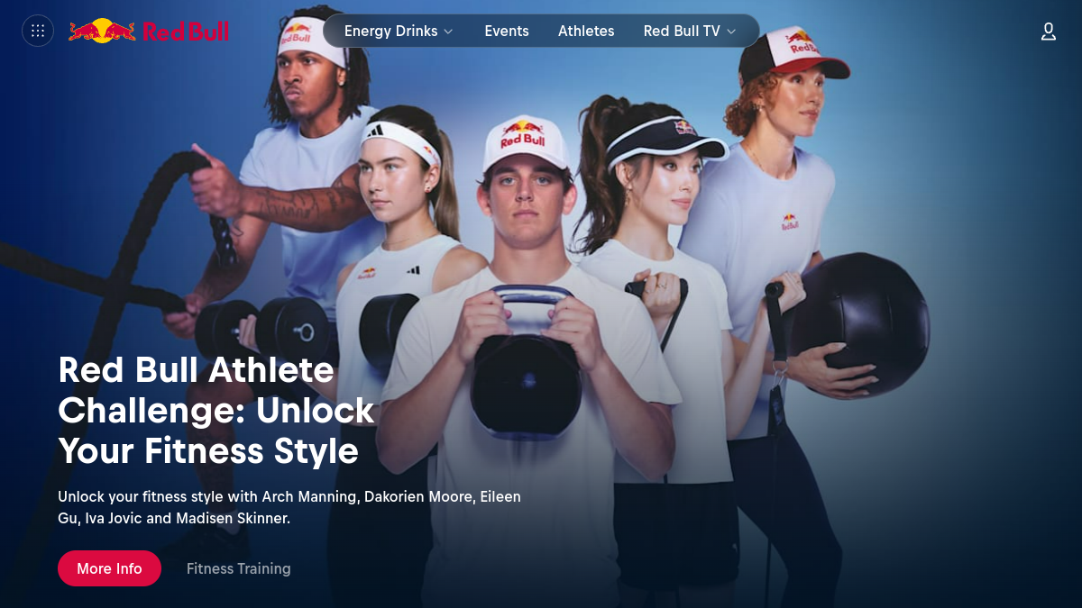 Red Bull website overview