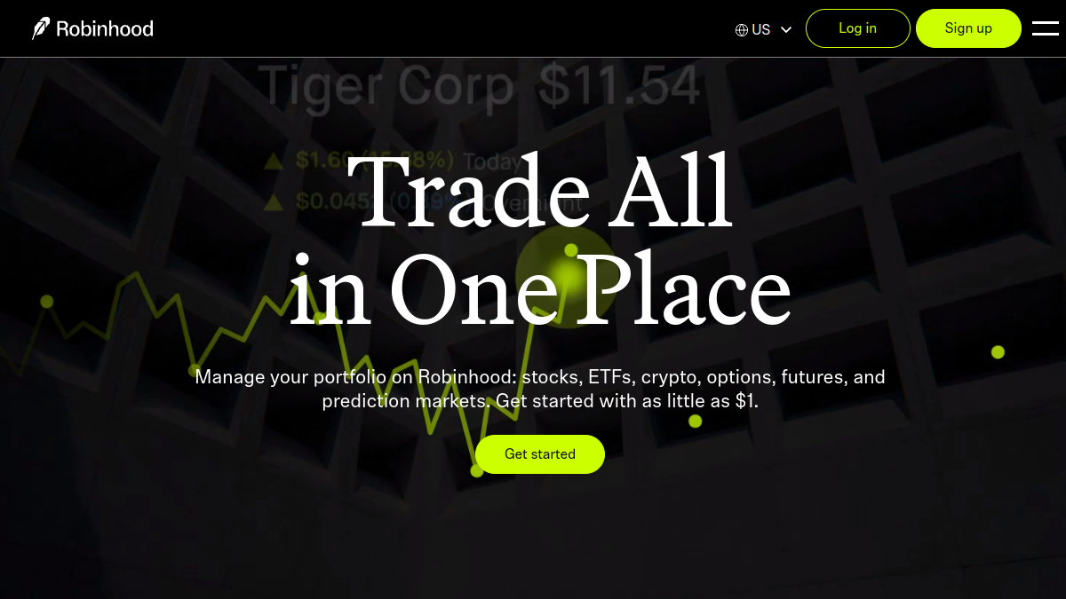 Robinhood website overview