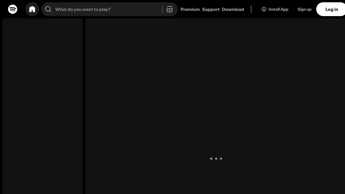 Spotify website overview
