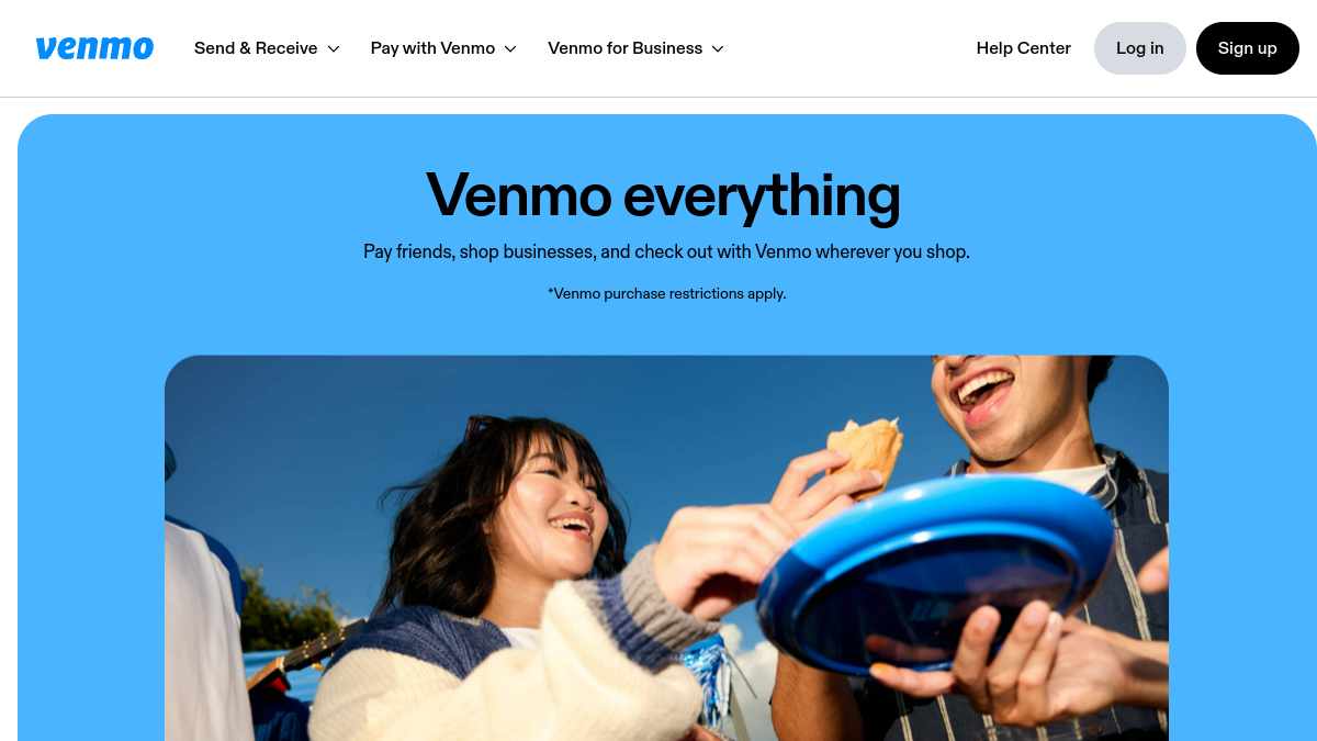 Venmo website overview