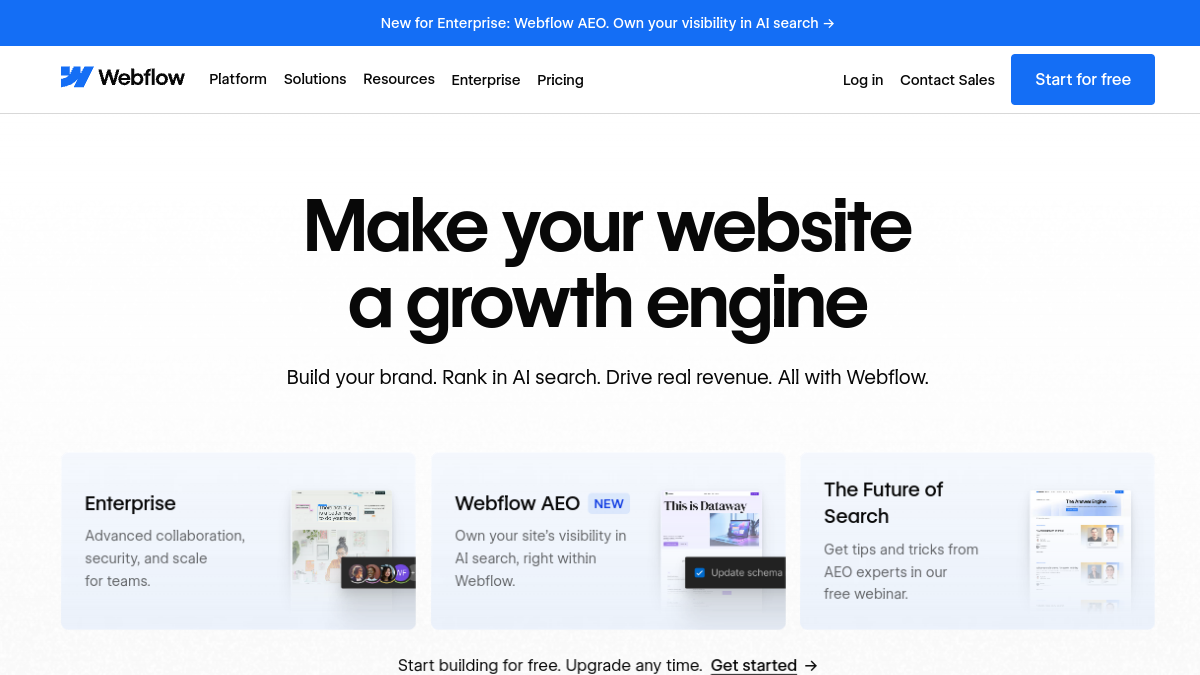 Webflow website overview